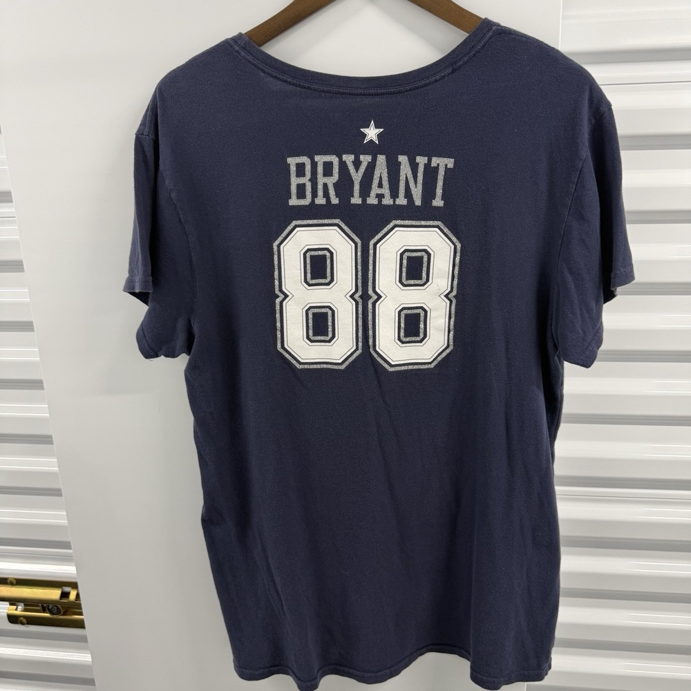 Dallas Cowboys Dez Bryant 88 Women's 2XL Navy Silver Glitter NFL T-Shirt